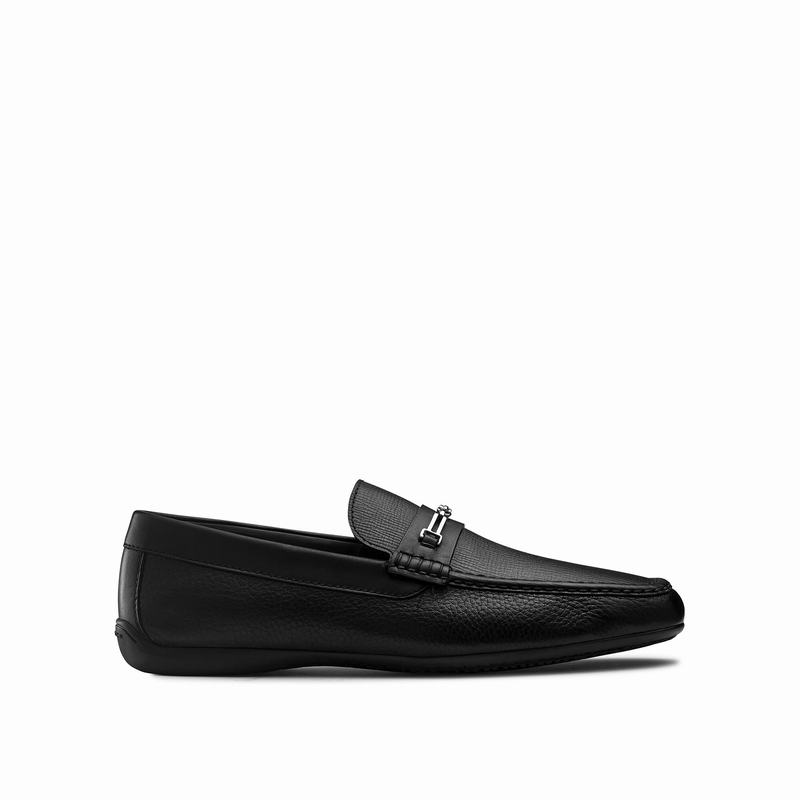 Russell & Bromley Data Mens Snaffle Trim Loafers Black |RTW6240PZ|